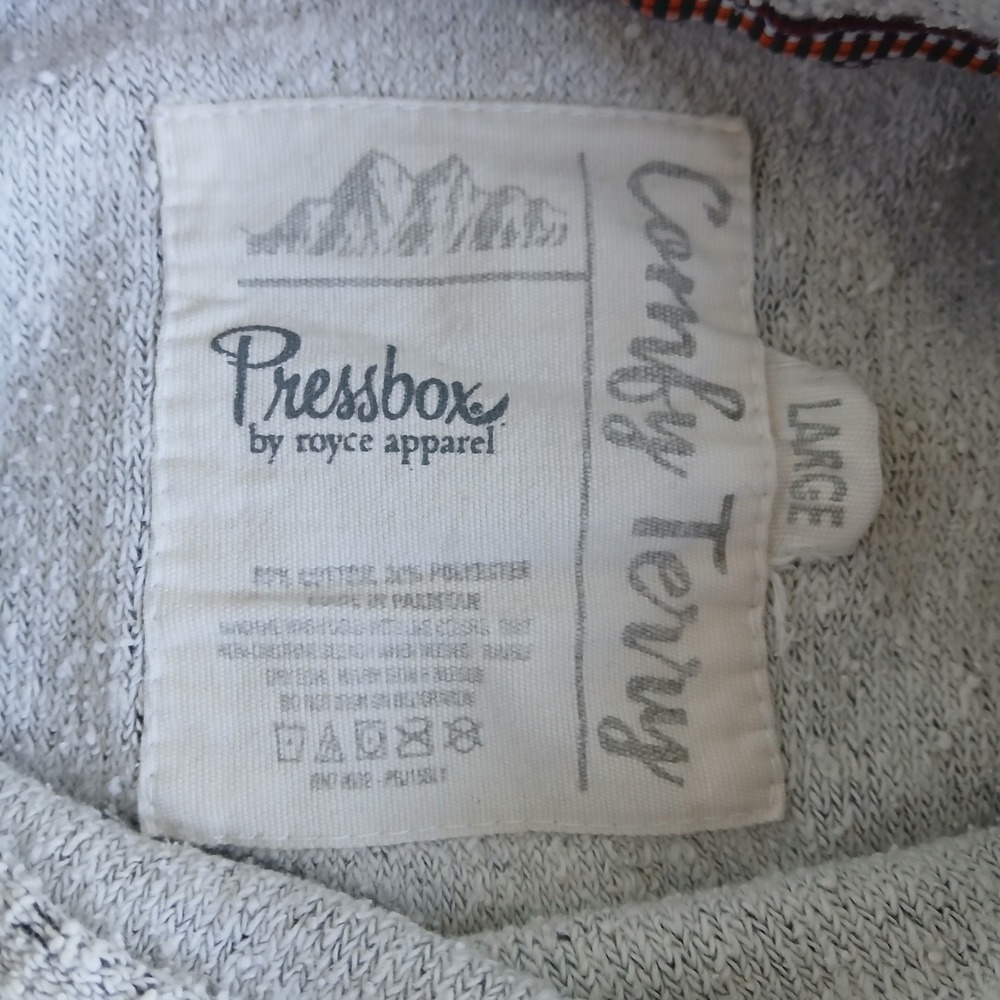 Clemson University Pressbox Comfy Terry Pullover Sweatshirt Orange Logo Large - Picture 4 of 9